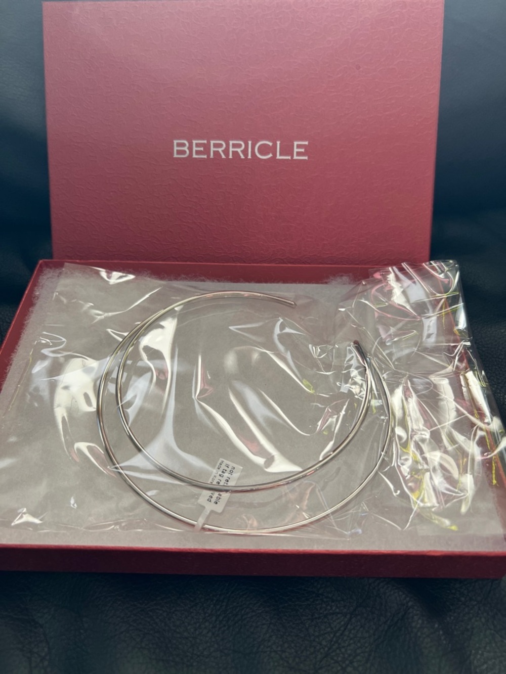 BERRICLE Thin Metal Hoop Cocker Necklace  - Silver